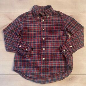Ralph Lauren Kids Red and Blue Plaid Button-Down Shirt